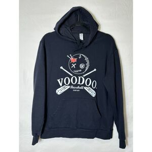 Voodoo Baseball Classic Unisex Athletic Black Pullover Hoodie Size M